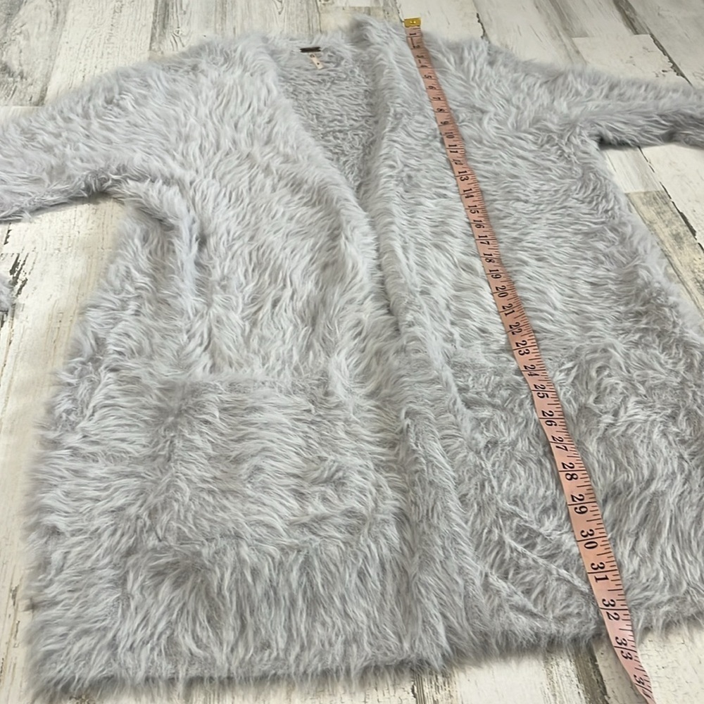 Free People Gray Soft Furry Jacket Size Small - Picture 7 of 8